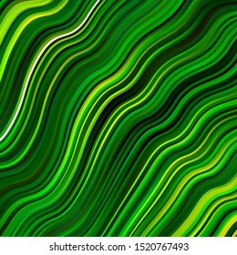 Light Green vector texture with curves. Colorful illustration, which consists of curves. Design for your business promotion.