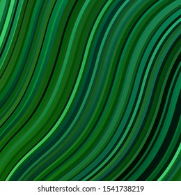 Light Green vector texture with curves. Brand new colorful illustration with bent lines. Best design for your ad, poster, banner.