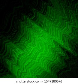 Light Green vector texture with curves. Illustration in halftone style with gradient curves. Best design for your ad, poster, banner.