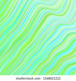 Light Green vector texture with curves. Bright illustration with gradient circular arcs. Pattern for commercials, ads.