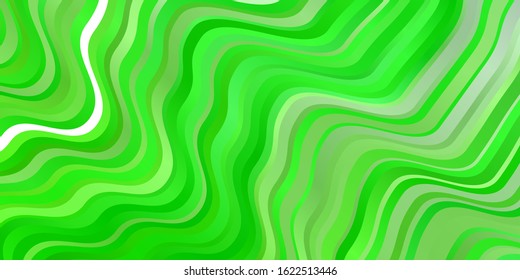 Light Green vector texture with curves. Bright sample with colorful bent lines, shapes. Pattern for websites, landing pages.