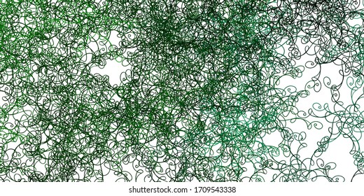 Textura vectorial verde claro con curvas. Ilustración abstracta con arcos degradados. Plantilla para teléfonos móviles.