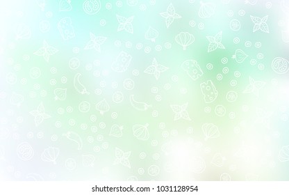 Light Green vector texture with delicious snacks. Glitter abstract sketch with gourmet food. Design for ad, poster, banner of cafes or restaurants.