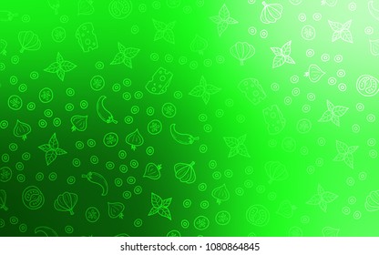 Light Green vector texture with delicious snacks. Blurred decorative design of snacks in doodle style. Doodle design for your business advert of cafes.