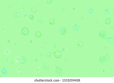Light Green vector texture with delicious snacks. Abstract background with colorful Fast Food illustrations. Pattern for menu of cafes, bars, restaurants.