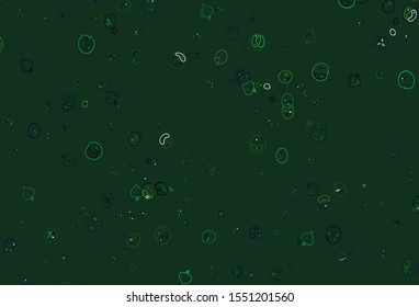 Light Green vector texture with delicious snacks. Decorative illustration with food on abstract template. Template for meal cooking in kitchen.