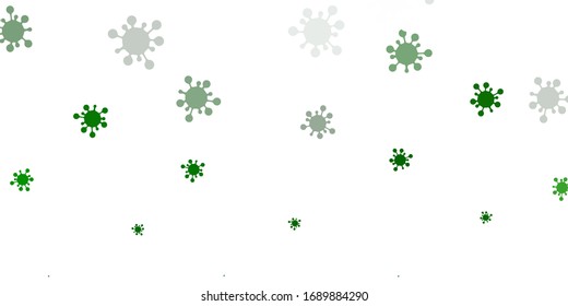 Textura vectorial verde claro con símbolos de enfermedad. Diseño simple en estilo abstracto con formas de infección. Fondo de escritorio para la protección de la salud.