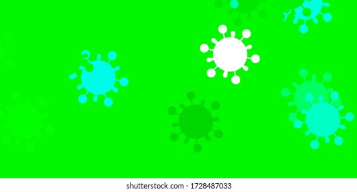 Light green vector texture with disease symbols. Simple design in abstract style with infection forms. Best design for quarantine events.