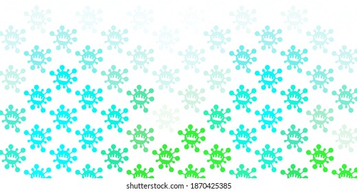 Light green vector texture with disease symbols. Colorful abstract illustration with gradient medical shapes. Design for biohazard warning.