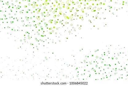 Light Green vector  texture with disks. Glitter abstract illustration with blurred drops of rain. The pattern can be used for aqua ad, booklets.