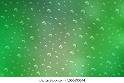 Light Green vector texture with disks. Blurred decorative design in abstract style with bubbles. The pattern can be used for aqua ad, booklets.