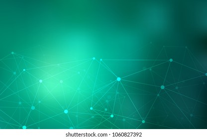 Light Green vector texture with disks, lines. Modern abstract colorful illustration with spheres and lines. Pattern can be used for futuristic ad, booklets.