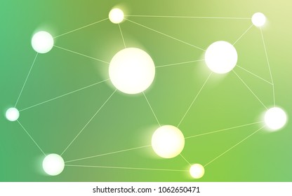 Light Green vector texture with disks, lines. Decorative design in abstract style with triangle structure. Completely new template for your brand book.