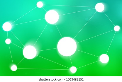 Light Green vector texture with disks, lines. Modern abstract colorful illustration with spheres and lines. Beautiful design for your business advert.