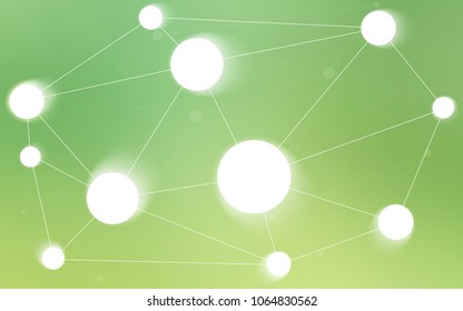 Light Green vector texture with disks, lines. Decorative design in abstract style with triangle structure. Beautiful design for your business advert.