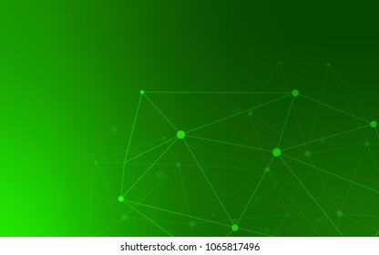 Light Green vector texture with disks, lines. Modern abstract colorful illustration with spheres and lines. Pattern can be used for ads, leaflets.
