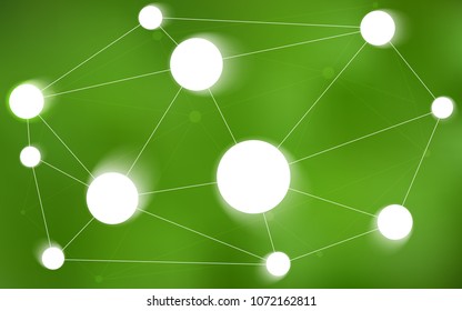 Light Green vector texture with disks, lines. Modern abstract colorful illustration with spheres and lines. New design for ad, poster, banner of your website.