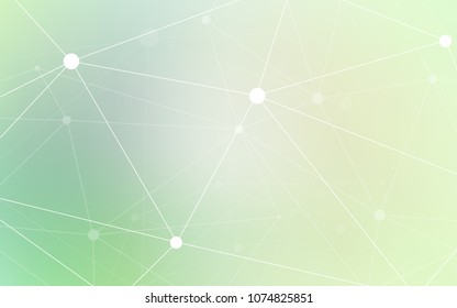 Light Green vector texture with disks, lines. Decorative design in abstract style with triangle structure. Pattern can be used for futuristic ad, booklets.