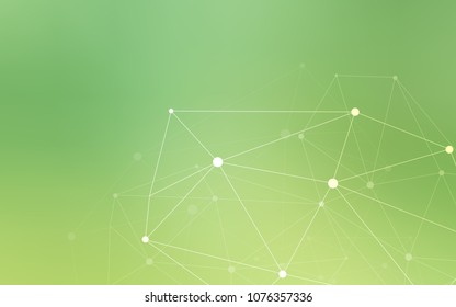 Light Green vector texture with disks, lines. Decorative design in abstract style with triangle structure. Pattern can be used for ads, leaflets.