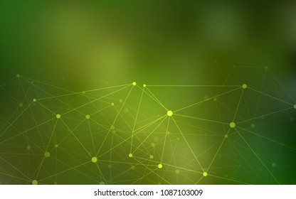 Light Green vector texture with disks, lines. Modern abstract colorful illustration with spheres and lines. Pattern can be used as texture of wallpapers.