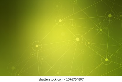 Light Green vector texture with disks, lines. Illustration with set of colorful abstract circles and lines. Completely new template for your brand book.