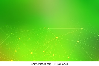 Light Green vector texture with disks, lines. Design with connection of dots and lines on colorful background. New design for ad, poster, banner of your website.
