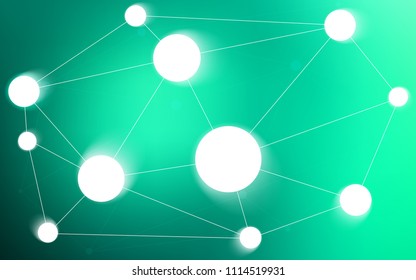 Light Green vector texture with disks, lines. Modern abstract colorful illustration with spheres and lines. Beautiful design for your business advert.