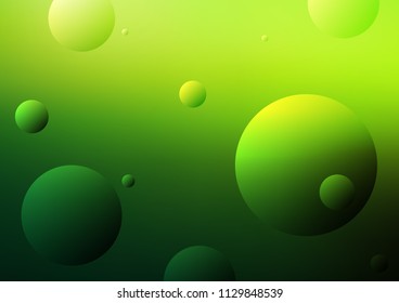 Light Green vector texture with disks. Blurred decorative design in abstract style with bubbles. The pattern can be used for aqua ad, booklets.