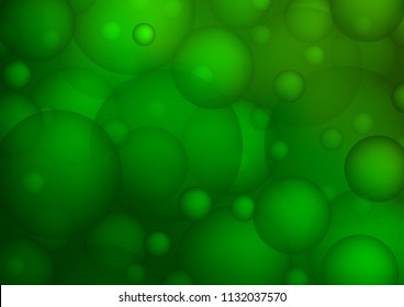 Light Green vector texture with disks. Blurred decorative design in abstract style with bubbles. Completely new template for your brand book.