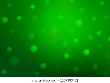 Light Green vector texture with disks. Abstract illustration with colored bubbles in nature style. Completely new template for your brand book.