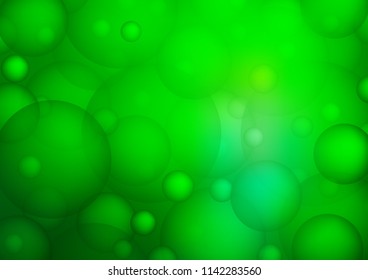 Light Green vector texture with disks. Abstract illustration with colored bubbles in nature style. Beautiful design for your business natural advert.