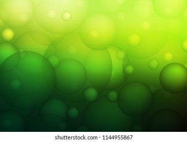 Light Green vector texture with disks. Illustration with set of shining colorful abstract circles. Completely new template for your brand book.