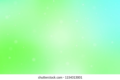 Light Green vector texture with disks. Blurred bubbles on abstract background with colorful gradient. Pattern can be used for ads, leaflets.