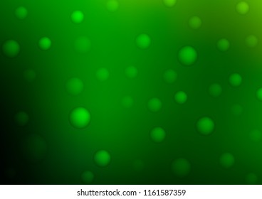 Light Green vector texture with disks. Illustration with set of shining colorful abstract circles. Pattern can be used as texture of water, rain drops.
