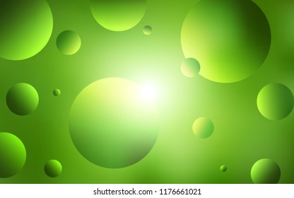 Light Green vector texture with disks. Modern abstract illustration with colorful water drops. Beautiful design for your business advert.