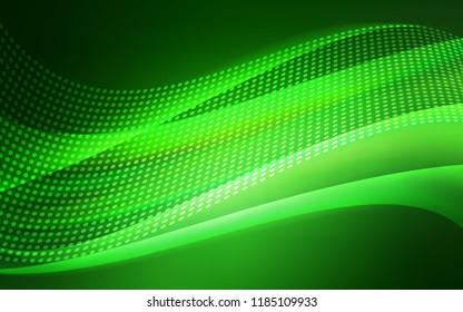 Light Green vector texture with disks, lines. Glitter abstract illustration with connection of triangle structure. Design for textile, fabric, wallpapers.