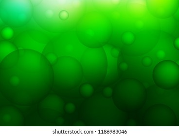 Light Green vector texture with disks. Blurred bubbles on abstract background with colorful gradient. Completely new template for your brand book.