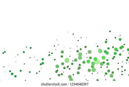 Light Green vector texture with disks. Blurred bubbles on abstract backdrop with colorful gradient. Pattern for ads, leaflets.