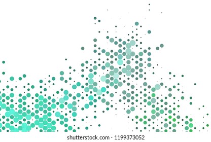 Light Green vector texture with disks. Blurred decorative design in abstract style with bubbles. Design for business adverts.