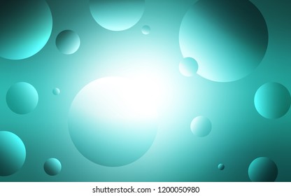 Light Green vector texture with disks. Blurred decorative design in abstract style with bubbles. Pattern can be used as texture of wallpapers.