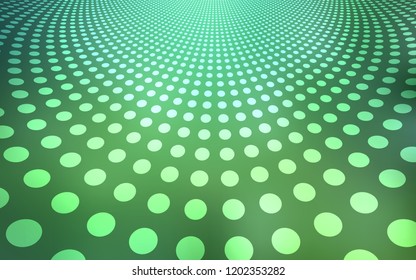 Light Green vector texture with disks. Blurred decorative design in abstract style with bubbles. Pattern can be used for ads, leaflets.
