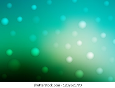 Light Green vector texture with disks. Beautiful colored illustration with blurred circles in nature style. New design for ad, poster, banner of your website.