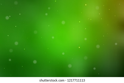Light Green vector texture with disks. Abstract illustration with colored bubbles in nature style. Pattern can be used for futuristic ad, booklets.