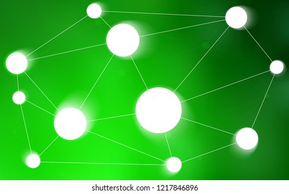 Light Green vector texture with disks, lines. Colorful illustration with circles and lines in futuristic style. Pattern can be used as texture of wallpapers.
