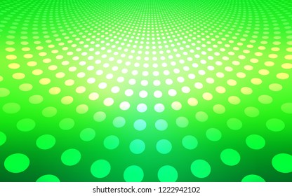 Light Green vector texture with disks. Blurred decorative design in abstract style with bubbles. New design for ad, poster, banner of your website.