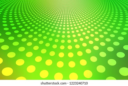 Light Green vector texture with disks. Illustration with set of shining colorful abstract circles. Pattern can be used for futuristic ad, booklets.