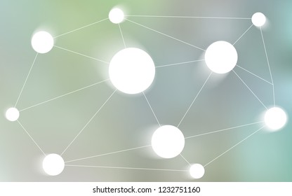 Light Green vector texture with disks, lines. Colorful illustration with circles and lines in futuristic style. Completely new template for your brand book.