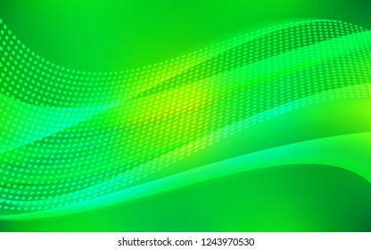 Light Green vector texture with disks, lines. Glitter abstract illustration with connection of triangle structure. Design for textile, fabric, wallpapers.