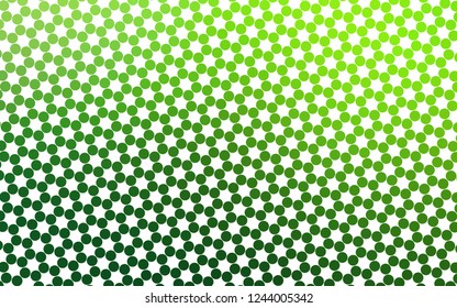 Light Green vector texture with disks. Blurred decorative design in abstract style with bubbles. Pattern for ads, leaflets.