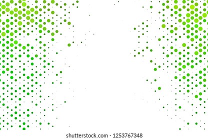 Light Green vector texture with disks. Illustration with set of shining colorful abstract circles. Pattern of water, rain drops.